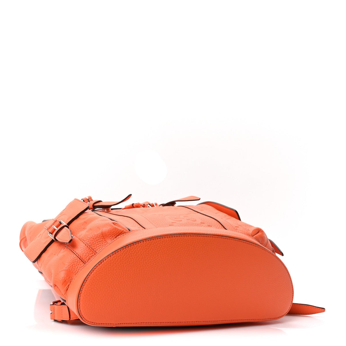 Piuma Calfskin Jumbo GG Embossed Double Buckle Backpack Good Orange