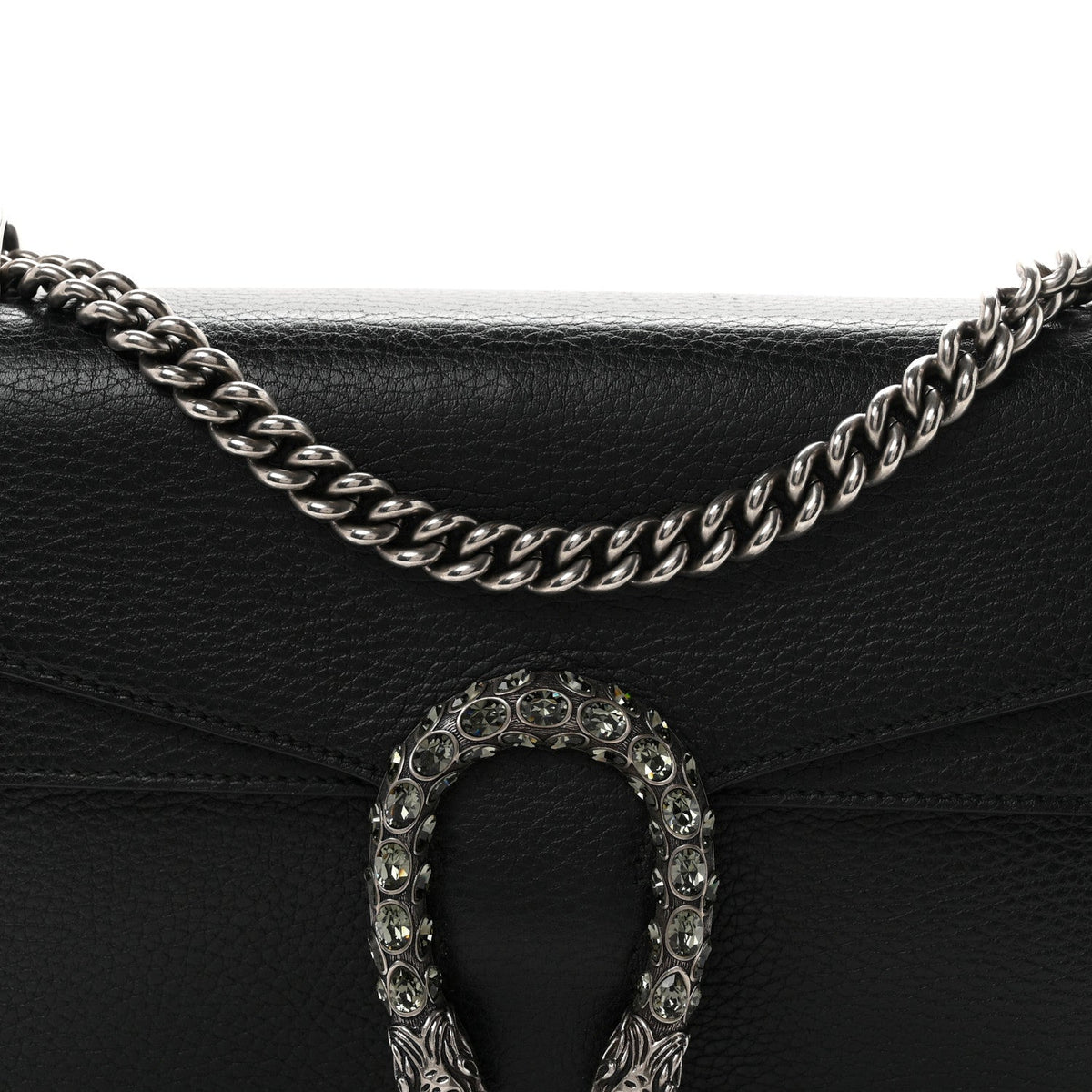Pebbled Calfskin Small Dionysus Shoulder Bag Black