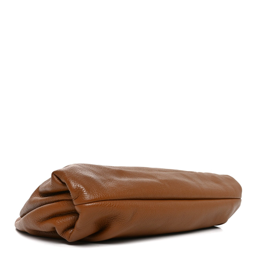 Grained Calfskin Softbit Maxi Shoulder Bag Brown