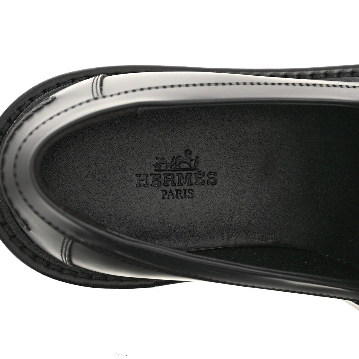 Calfskin Womens Icone Loafers 37 Black