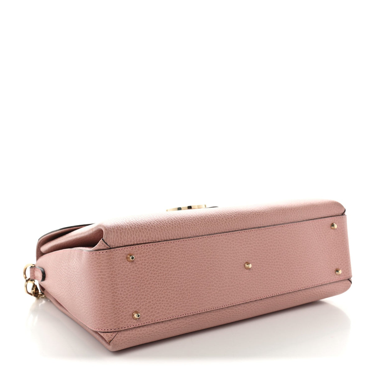 Dollar Calfskin Medium Interlocking G Top Handle Shoulder Bag Soft Pink