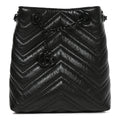 Calfskin Matelasse Monochrome Nano GG Marmont Bucket Bag Black