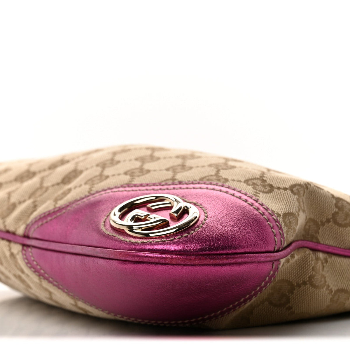 Metallic Calfskin Monogram Medium New Britt Hobo  Pink