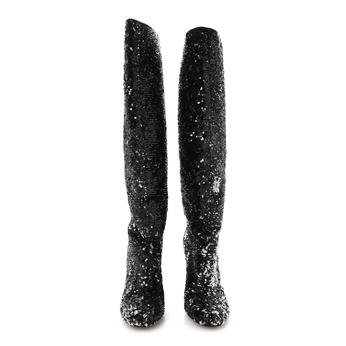 Sequin Donna High Boots 38 Black
