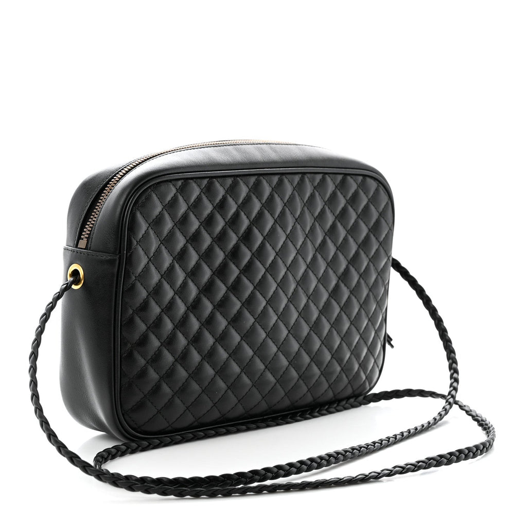 Calfskin Web Trapuntata Small GG Shoulder Bag Black