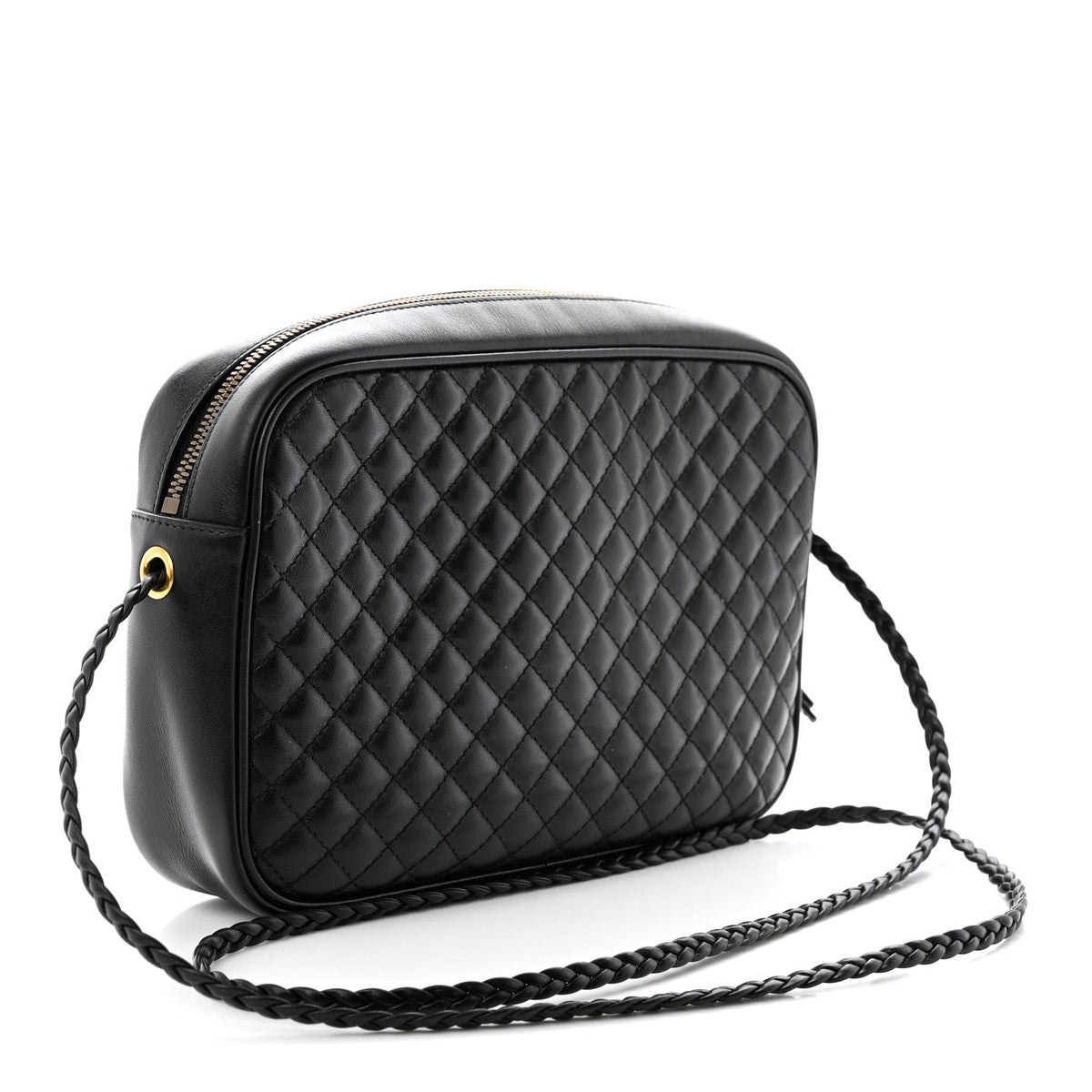 Calfskin Web Trapuntata Small GG Shoulder Bag Black