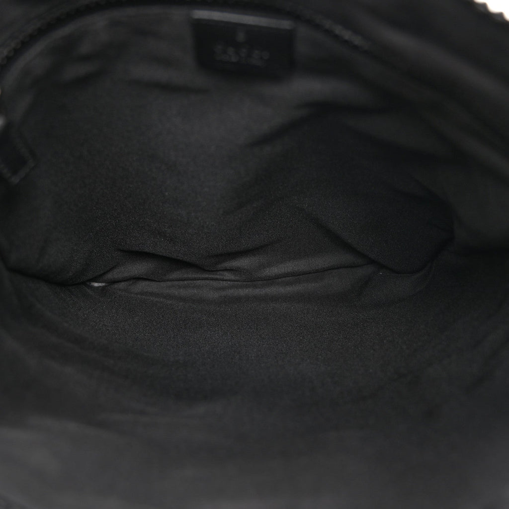 Nylon Monogram Medium Flat Messenger Bag Black
