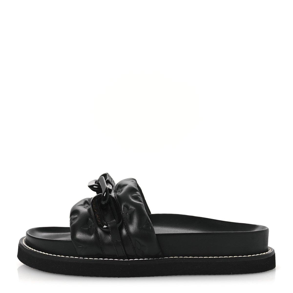Calfskin Embossed Monogram Sunset Flat Comfort Mule 38.5 Black