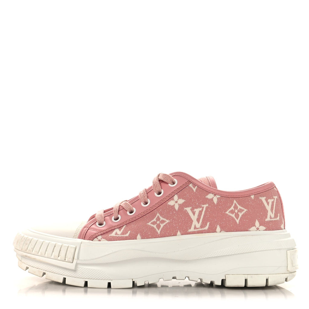 Denim Monogram Squad Sneakers 38.5 Pink