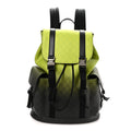 GG Supreme Monogram Large Double Buckle Backpack Green
