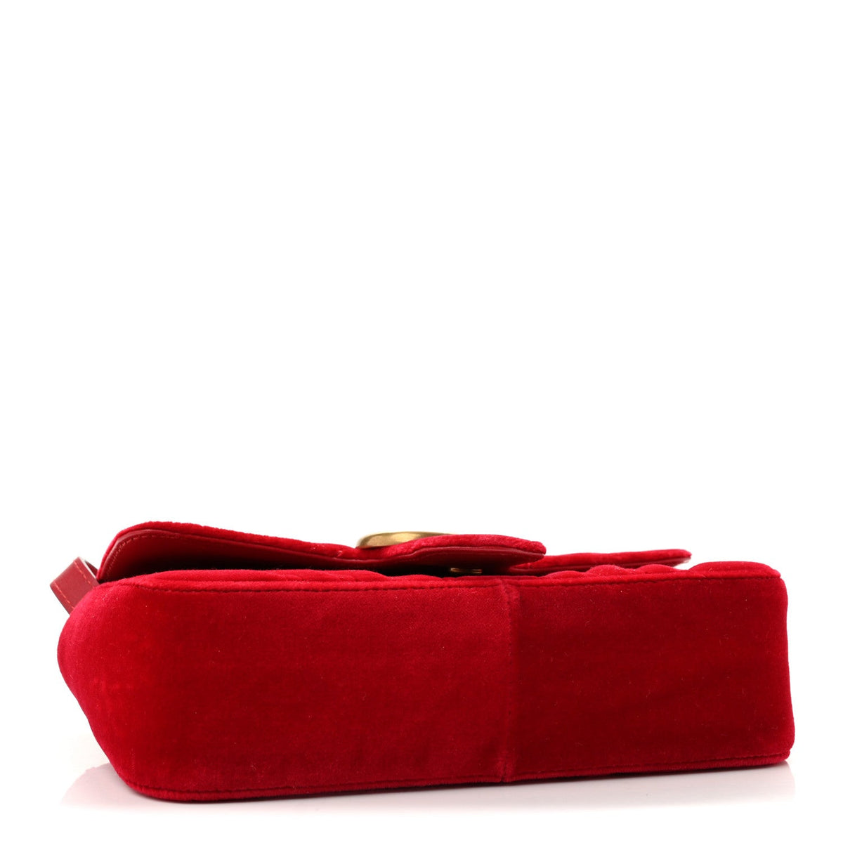 Velvet Matelasse Mini GG Marmont Shoulder Bag Hibiscus Red