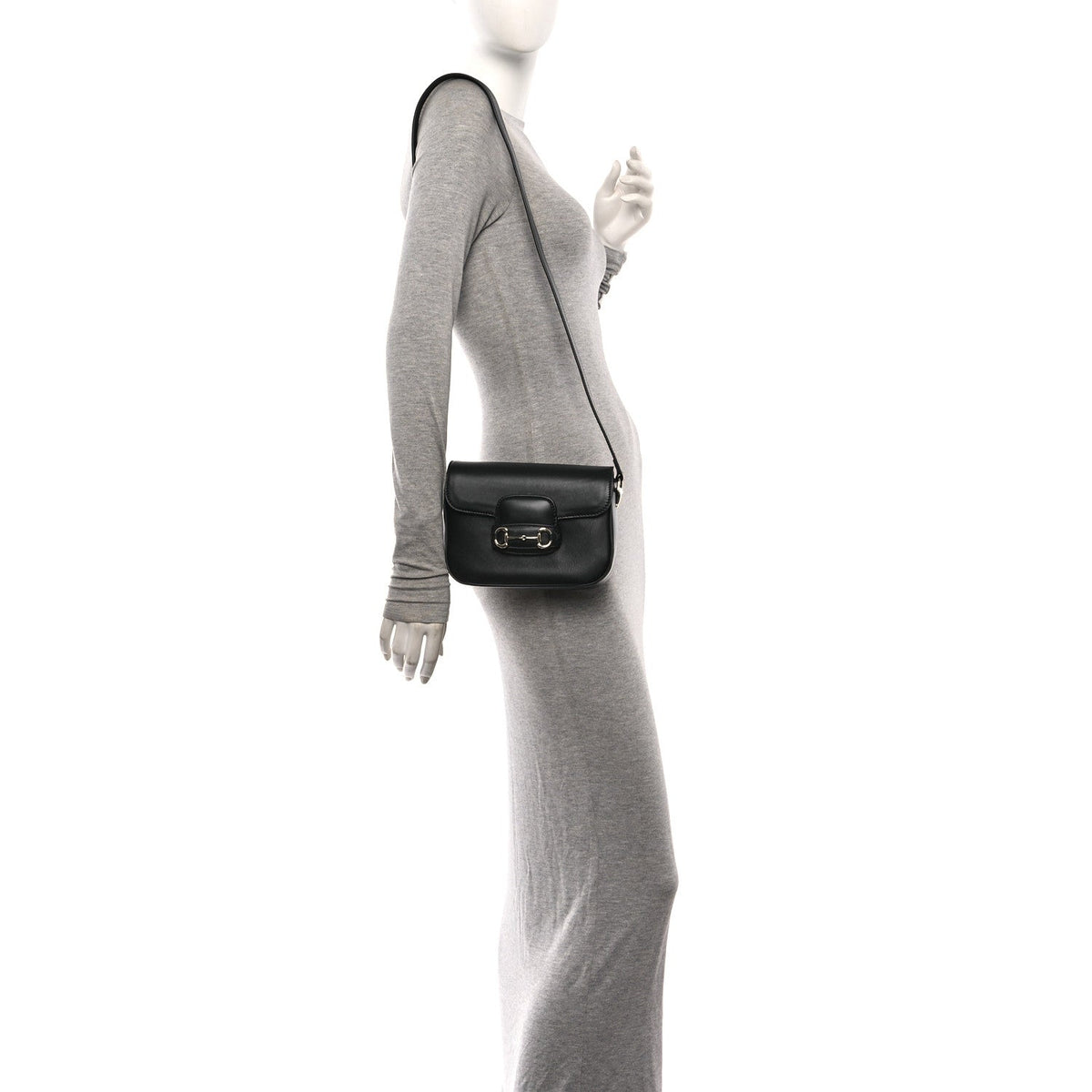 Arabella Calfskin Horsebit 1955 Small Shoulder Bag  Black