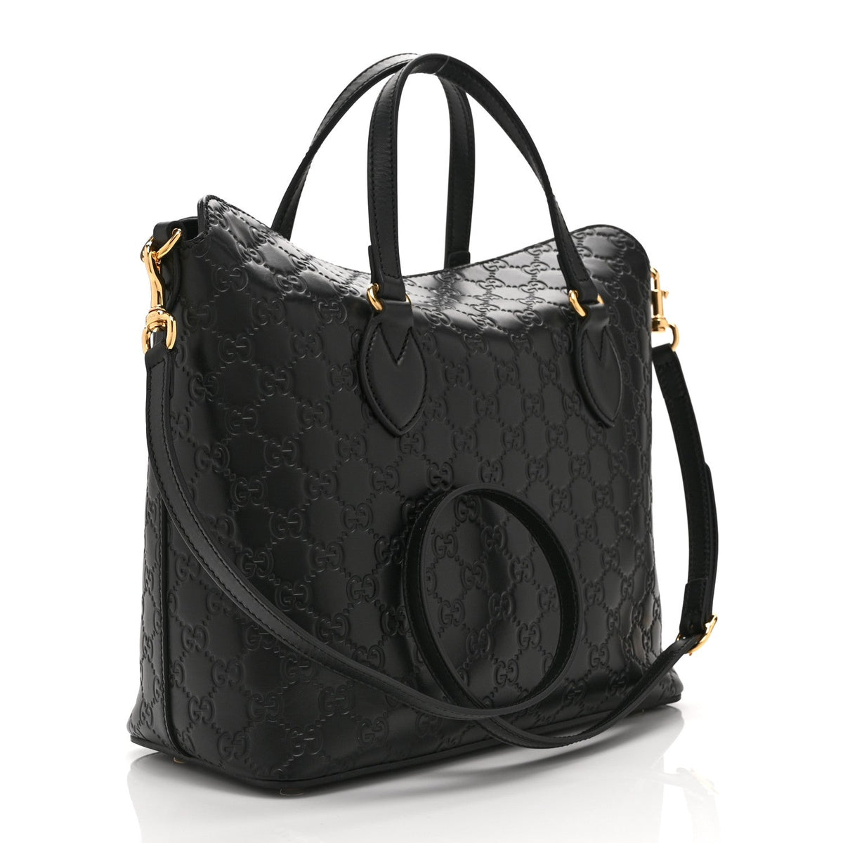 Guccissima Linea A Foldover Tote Black