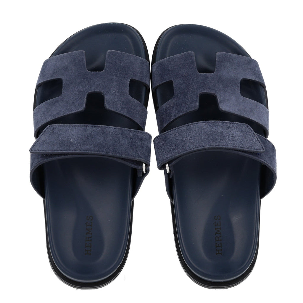 Suede Goatskin Womens Chypre Sandals 35.5 Bleu Celeste