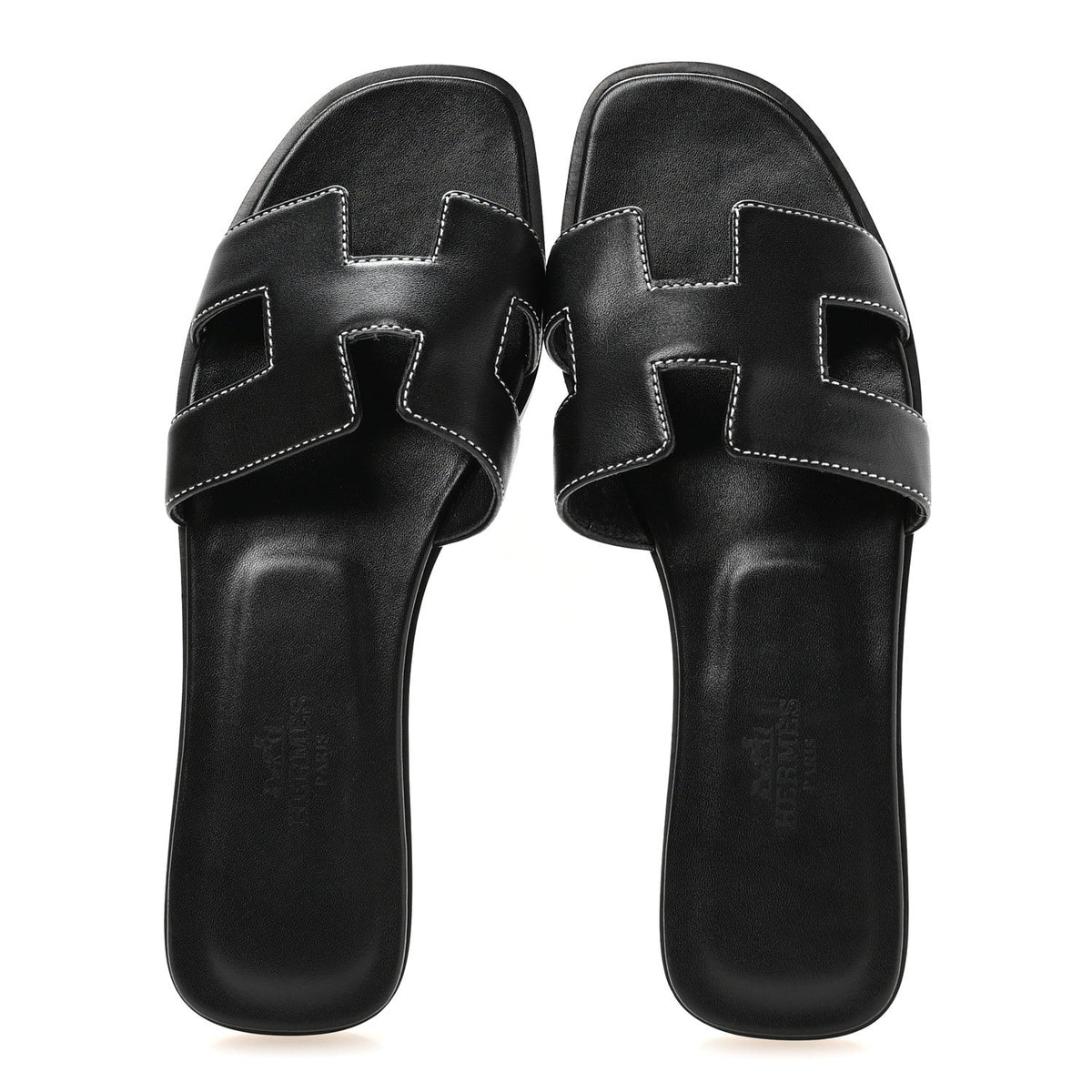 Box Calfskin Oran Sandals 37 Black