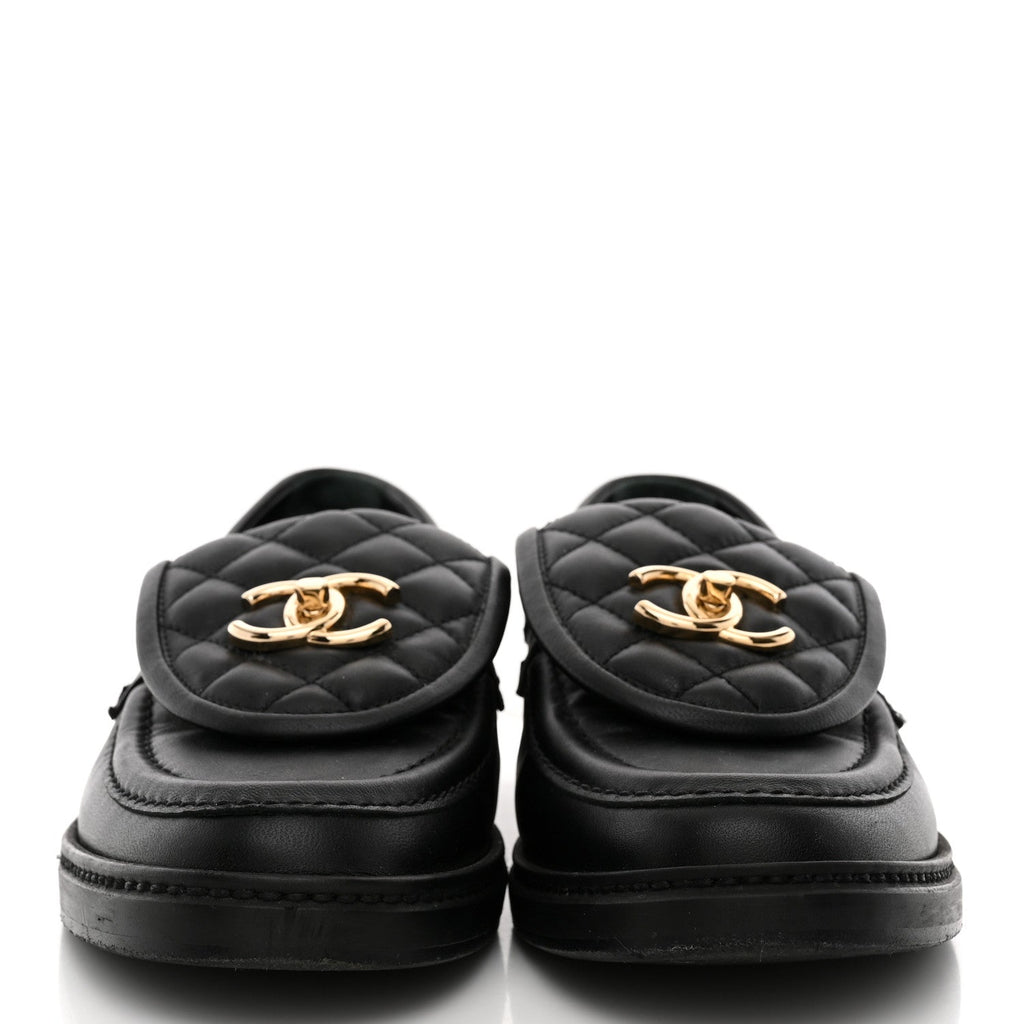 Lambskin Quilted CC Turnlock Loafers 37.5 Black 37.5 Black