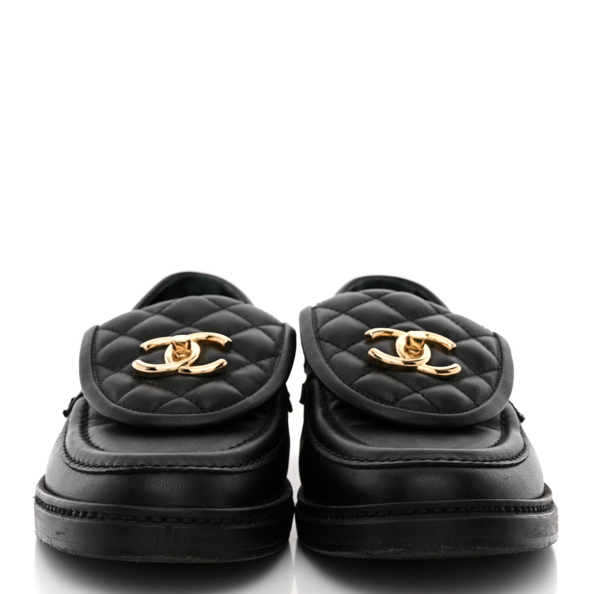 Lambskin Quilted CC Turnlock Loafers 37.5 Black 37.5 Black