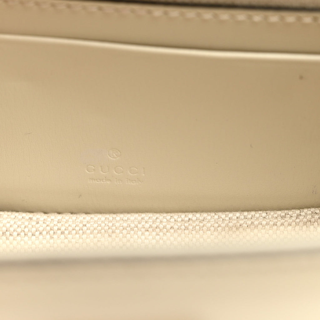 Boarded Dyana Lux Calfskin Web Mini Bamboo 1947 Top Handle Bag Mystic White