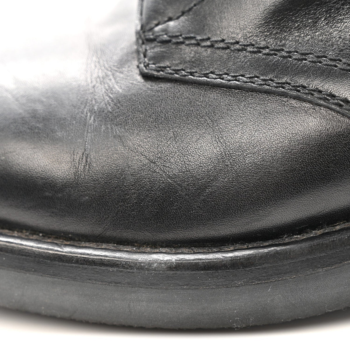 Calfskin Lace Up Combat Boots  39.5 Black