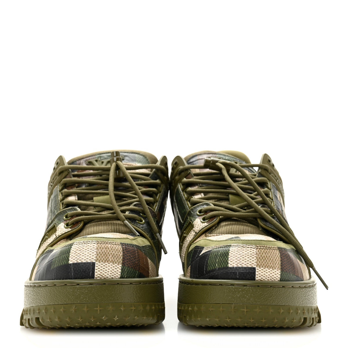Damoflage Mens LV Trainer Maxi Sneakers 9.5 Green