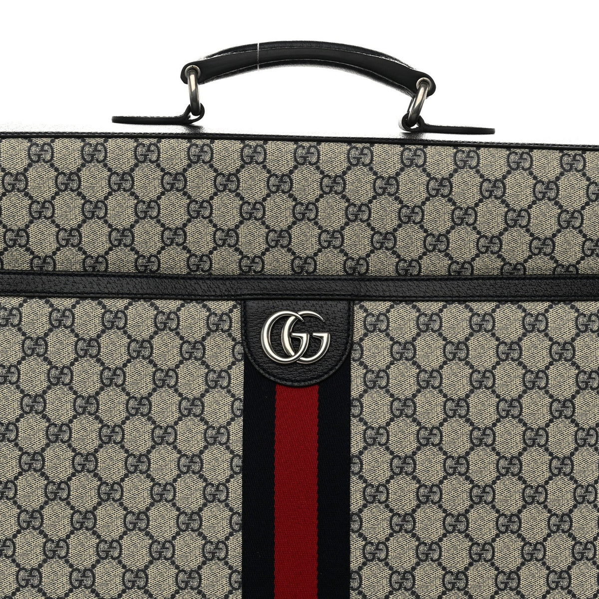 GG Supreme Monogram Web Savoy Garment Bag Beige Blue