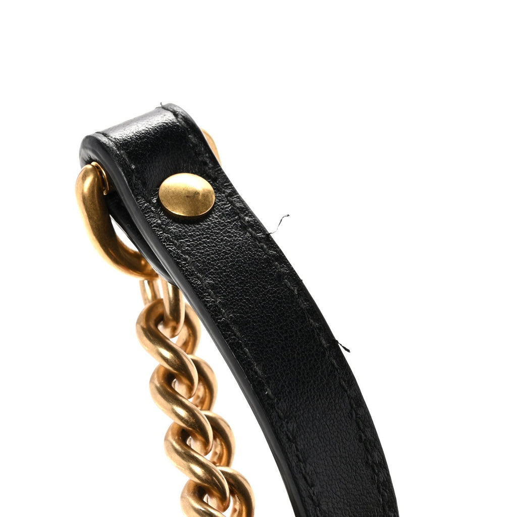 Calfskin Matelasse Mini GG Marmont Shoulder Bag Black