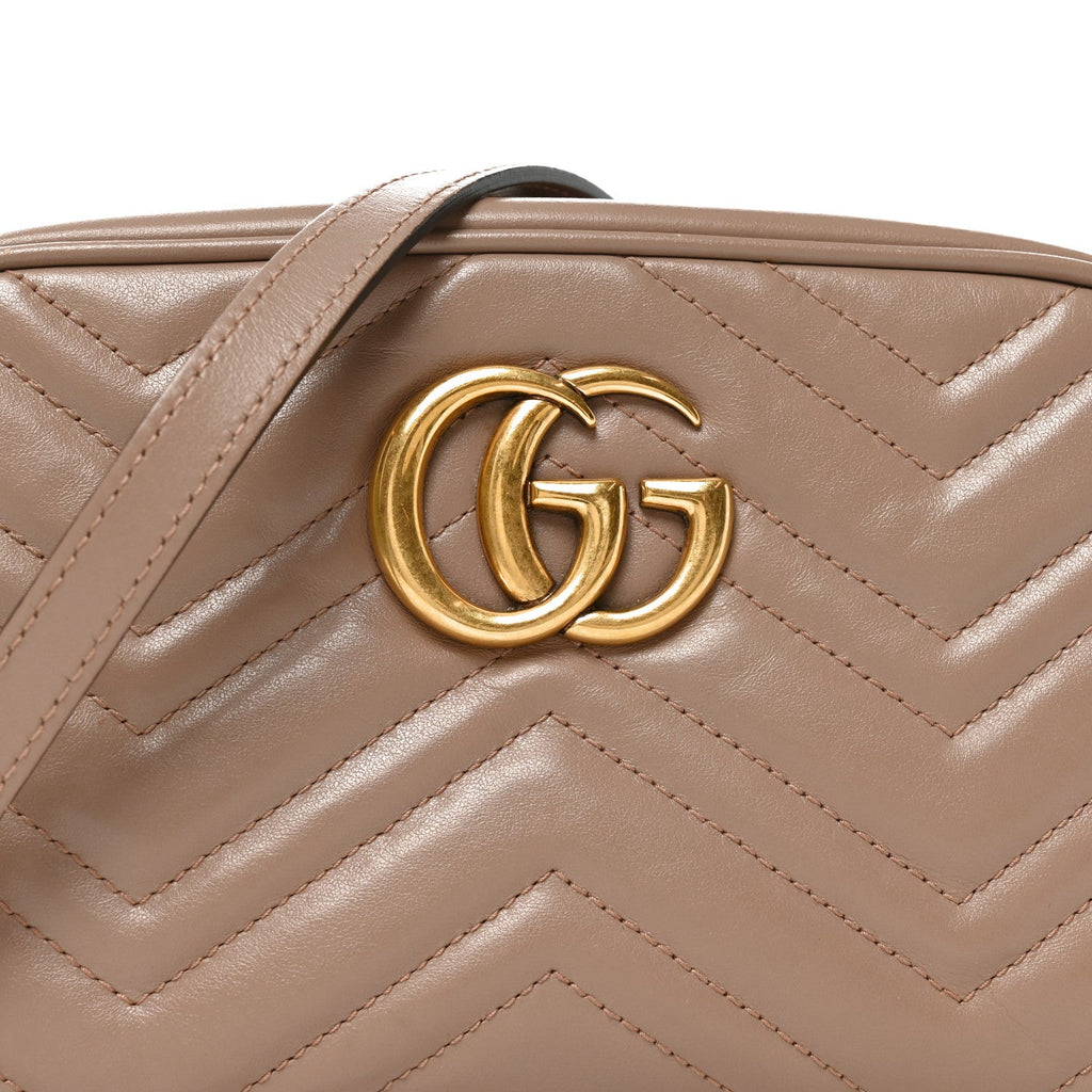 Calfskin Matelasse Small GG Marmont Chain Shoulder Bag Porcelain Rose