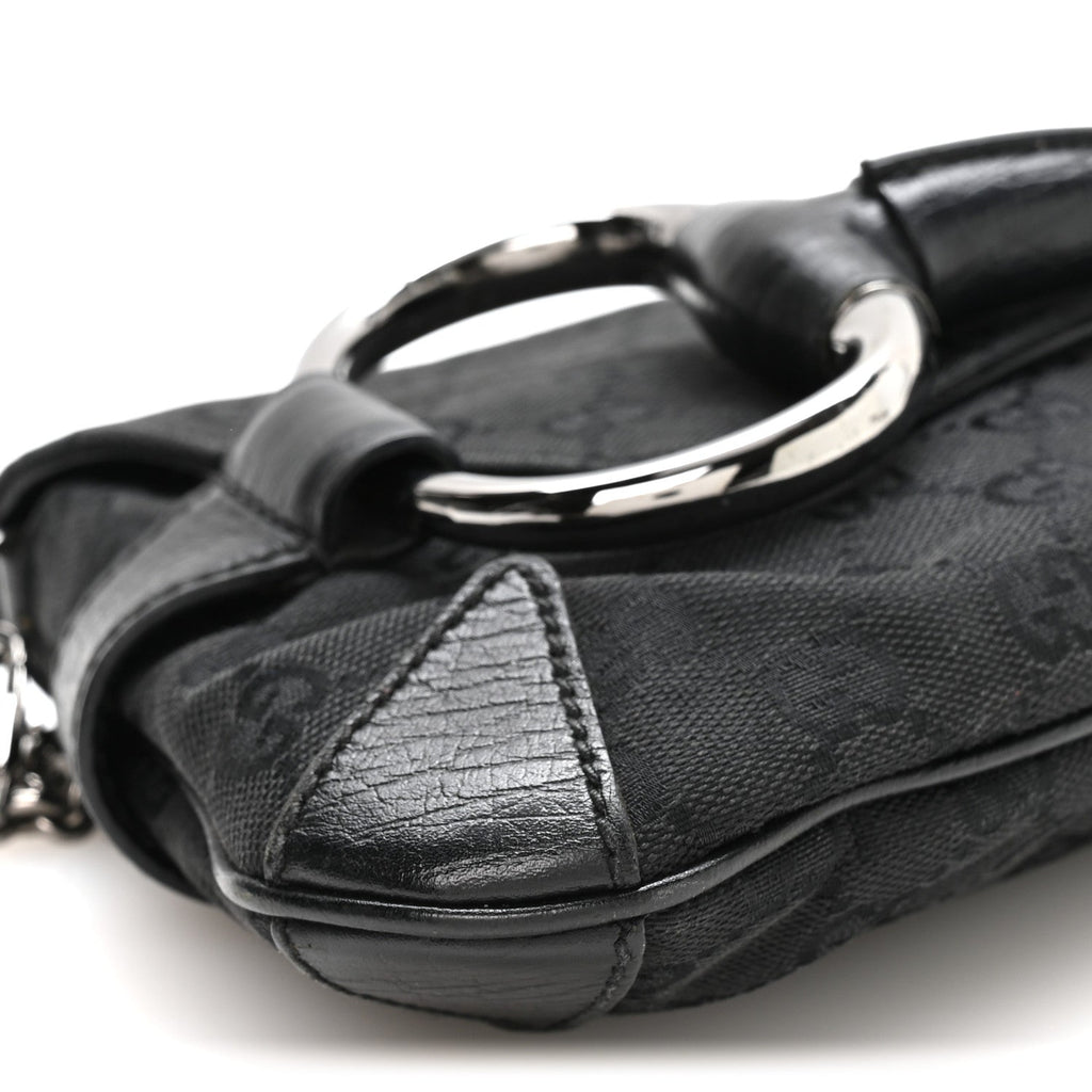 Monogram Horsebit Chain Clutch Black