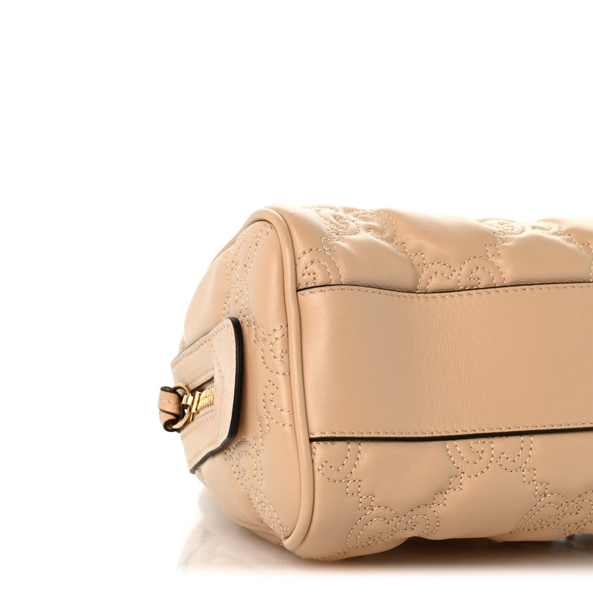 Calfskin GG Matelasse Mini Bowler Bag Naturale