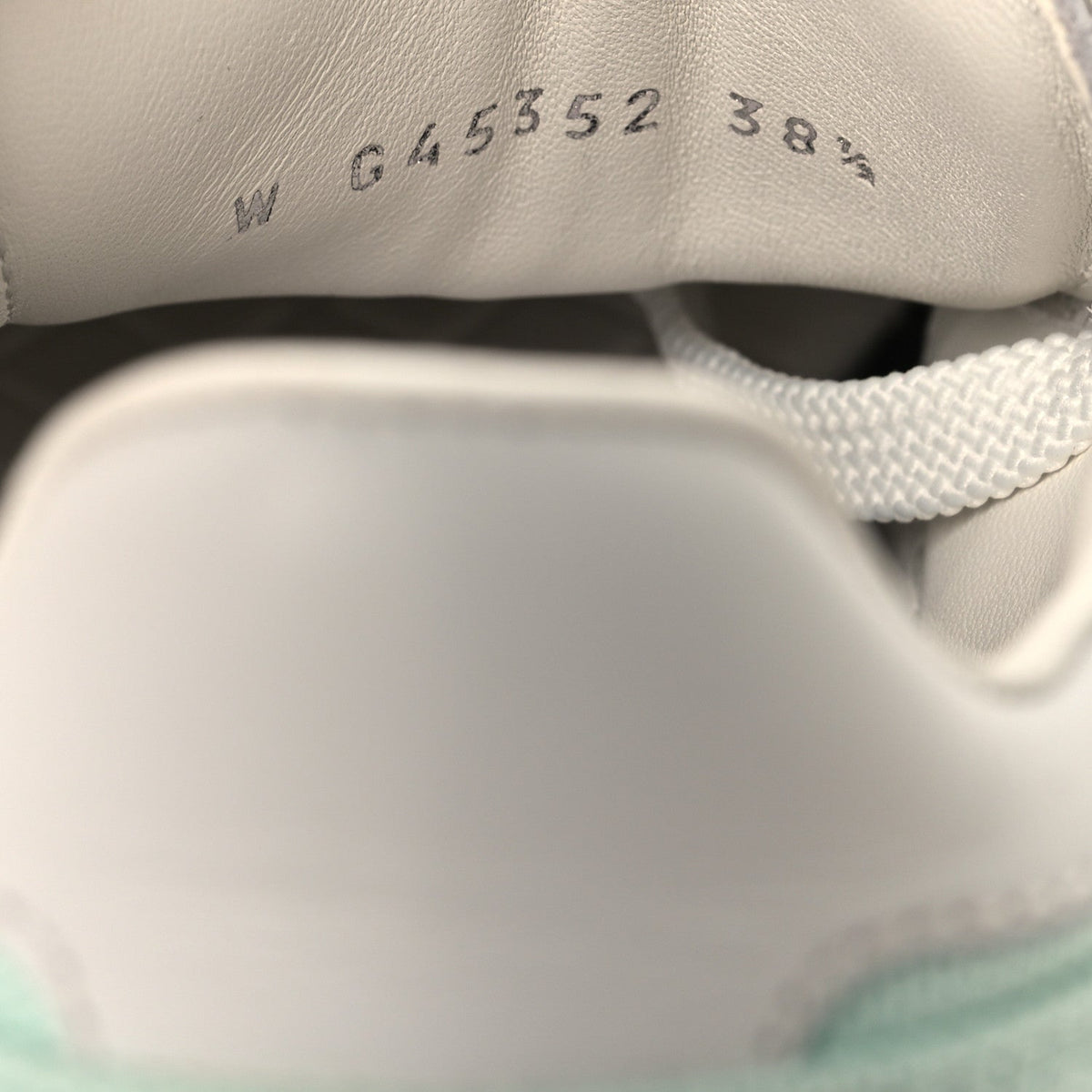 Cotton Sneakers 38.5 Light Turquoise White
