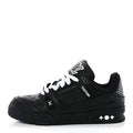 Calfskin Embossed Monogram Mens LV Trainer Sneakers 8.5 Black