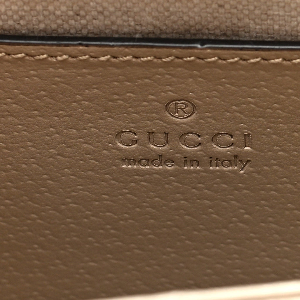 GG Supreme Monogram Textured Dollar Calfskin Web Small Ophidia Chain Shoulder Bag Beige Mystic White Oatmeal
