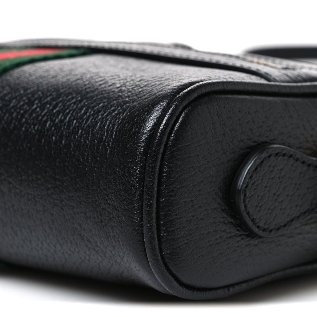 Calfskin Web Mini Ophidia Shoulder Bag Black