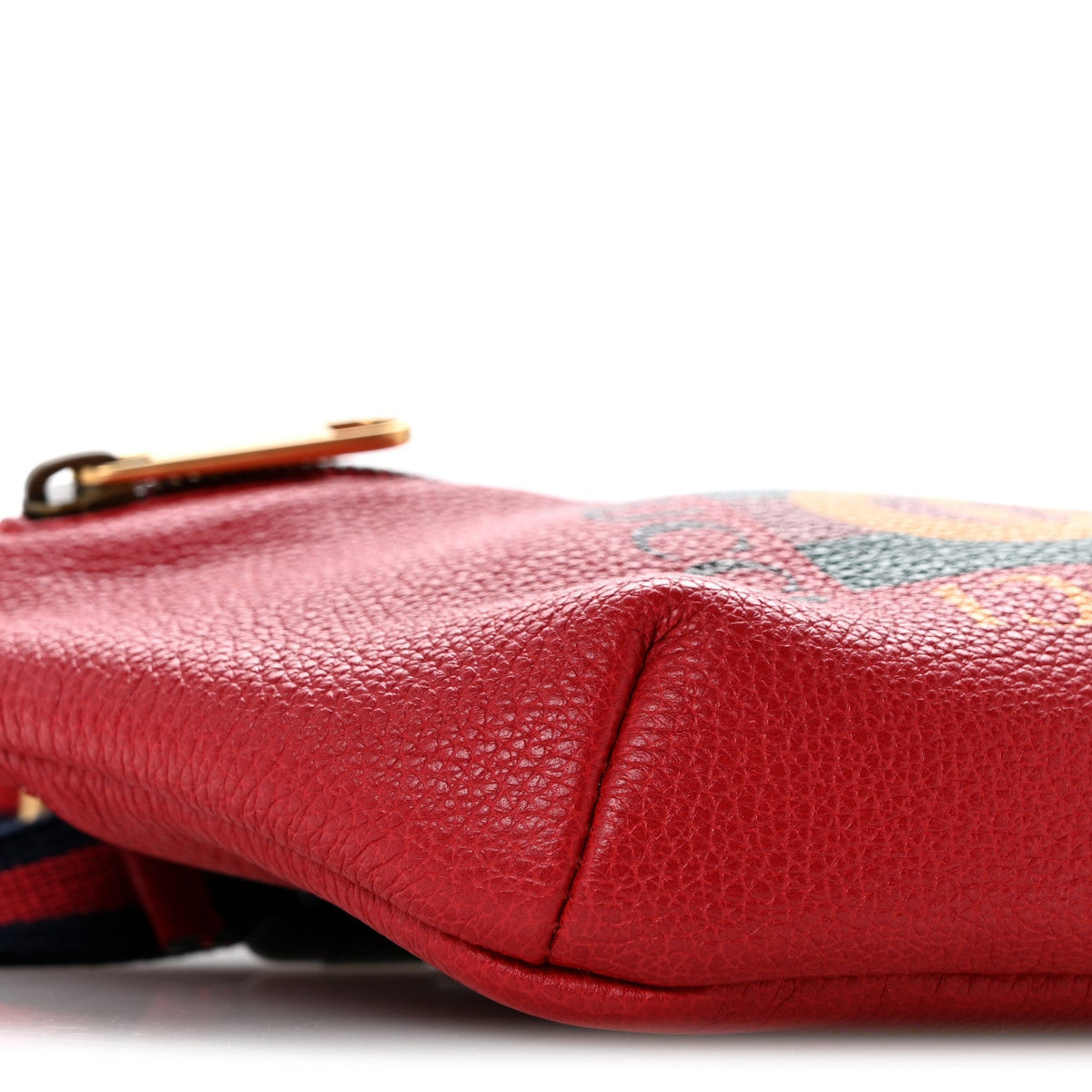 Grained Calfskin Small Logo Belt Bag Hibiscus Red
