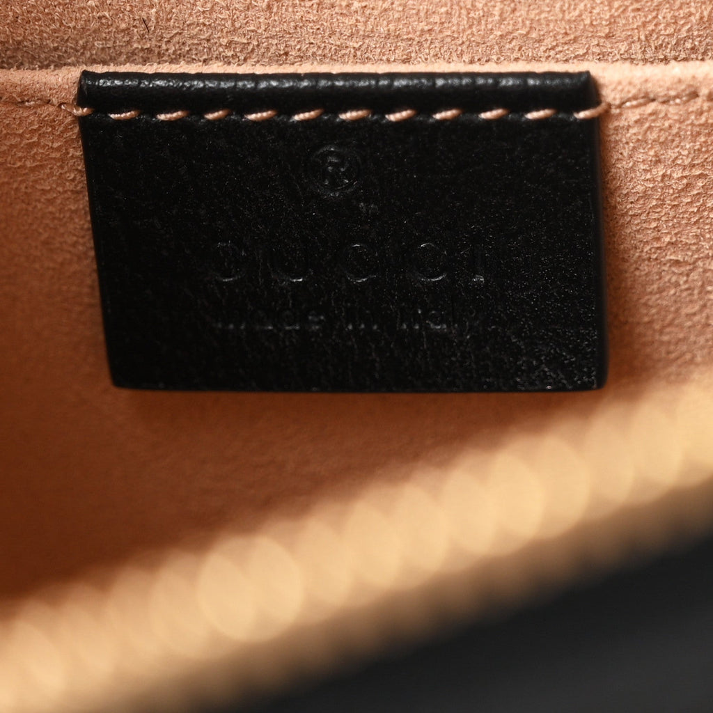 Textured Calfskin Web Small Ophidia Tote Bag Black