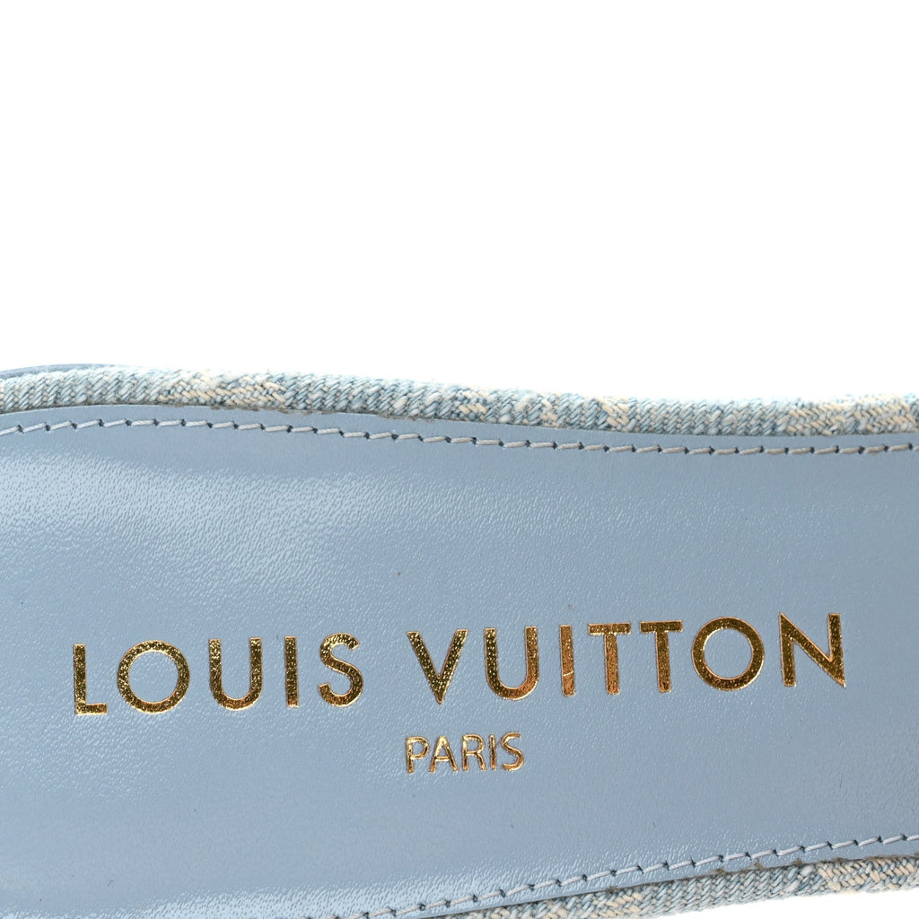 Monogram Denim 6AM Mules 40 Light Blue