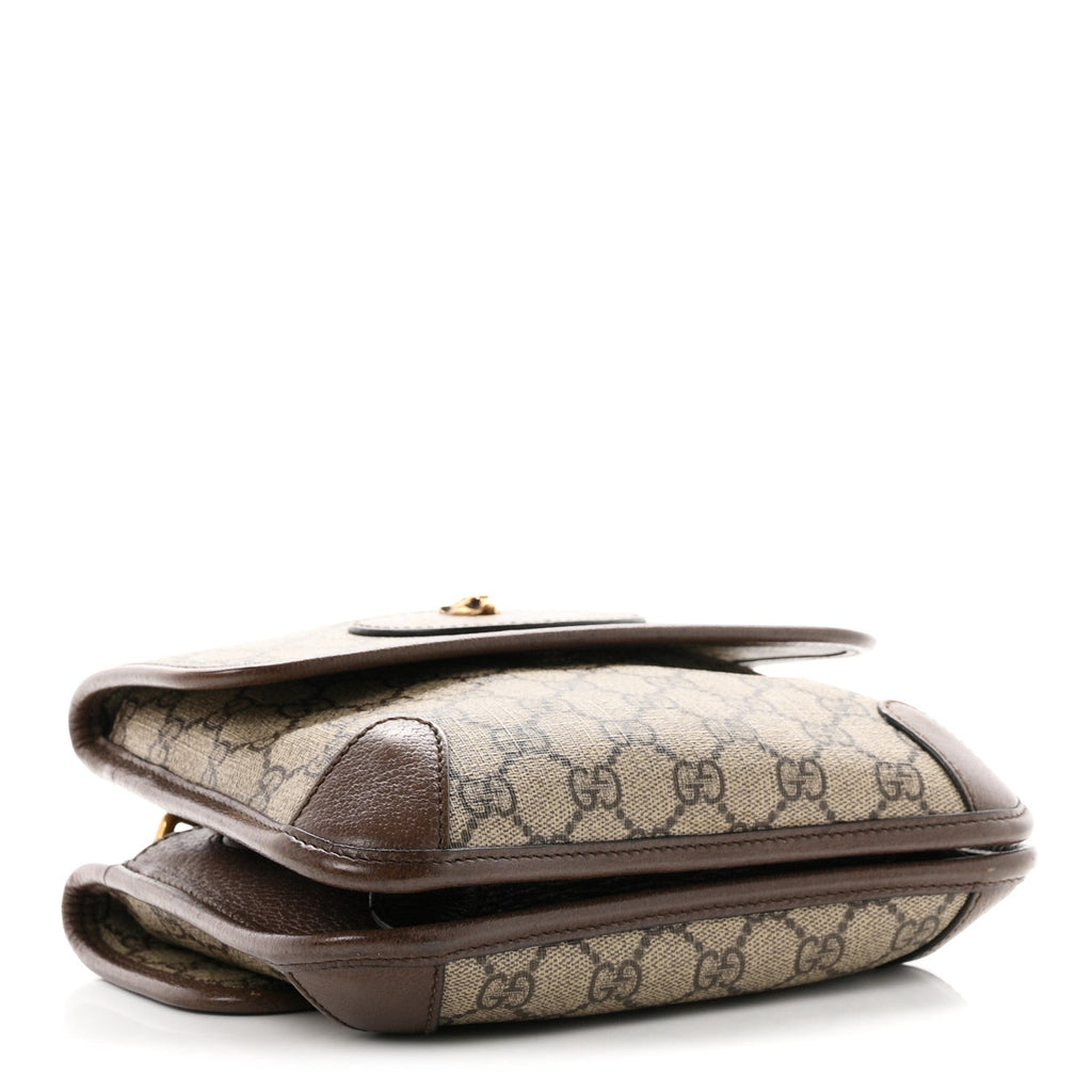GG Supreme Monogram Web Small Neo Vintage Double Flap Messenger Bag Beige New Acero