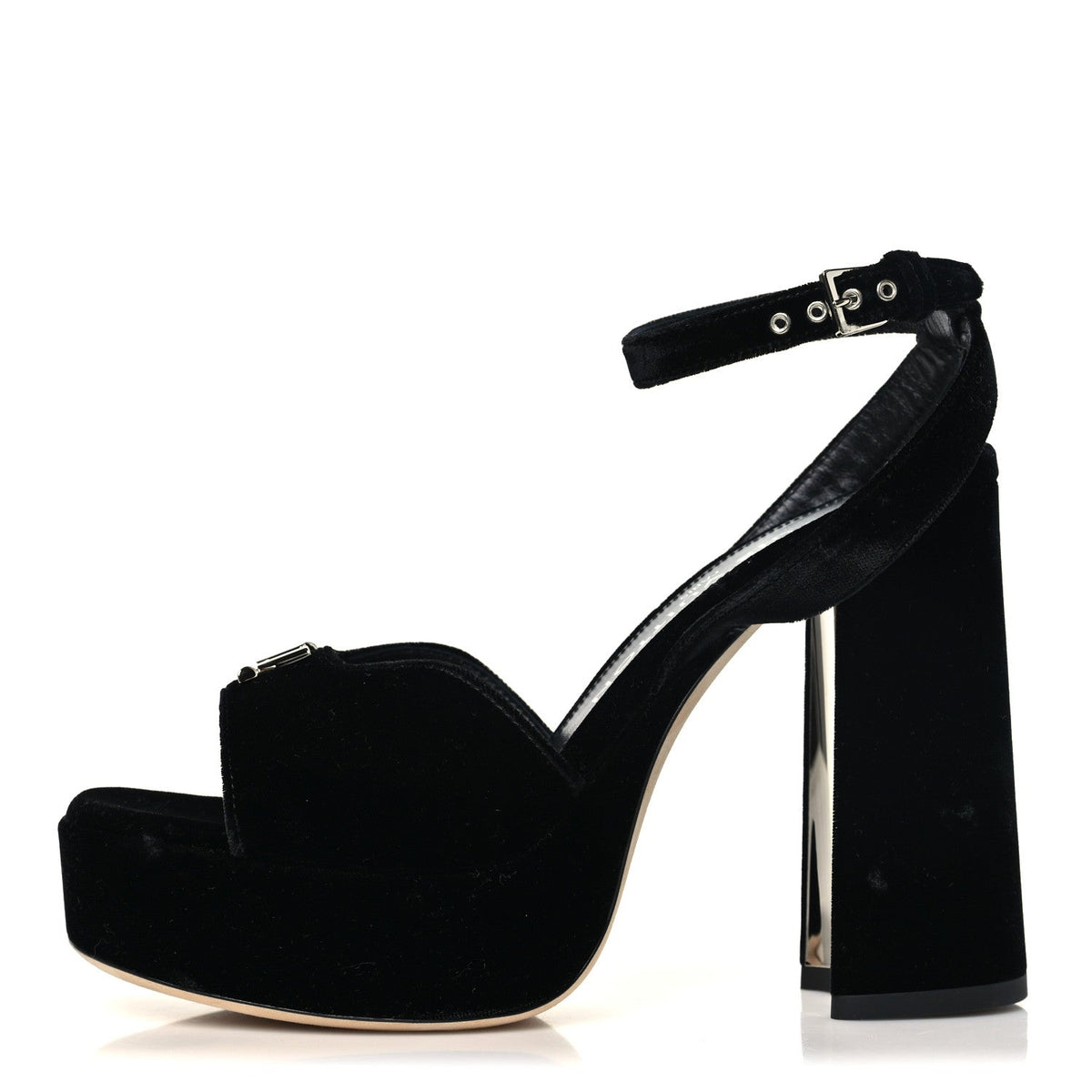 Calfskin Maya Platform Sandals 36 Black