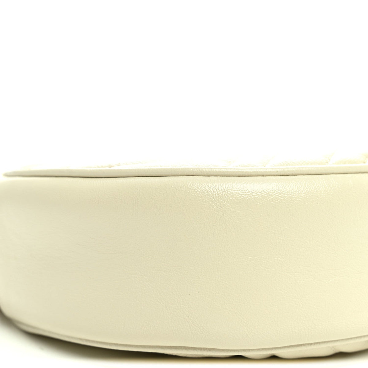 Calfskin Matelasse Mini GG Marmont Round Shoulder Bag White White