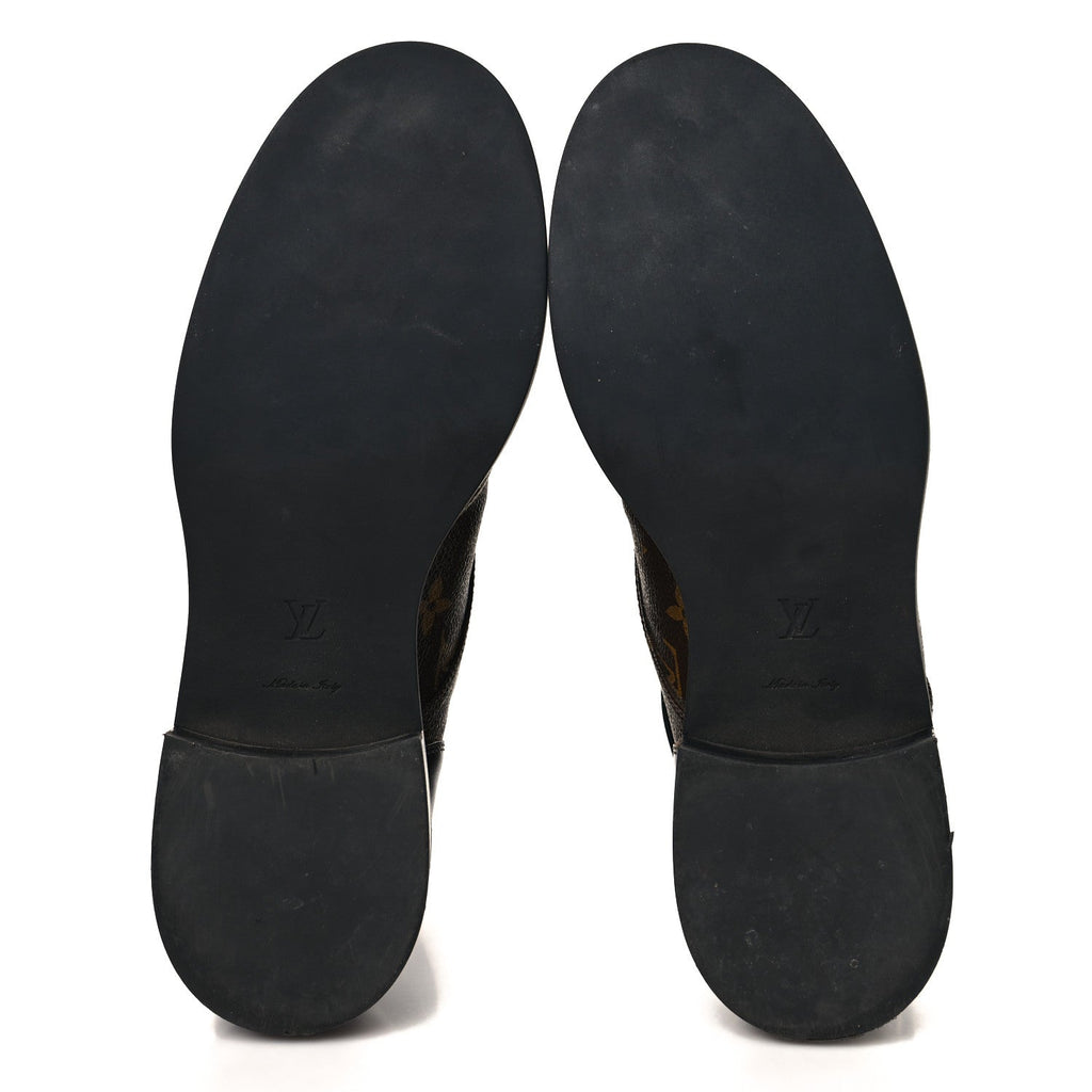 Calfskin Monogram Wonderland Flat Ranger Boots 40.5 Black