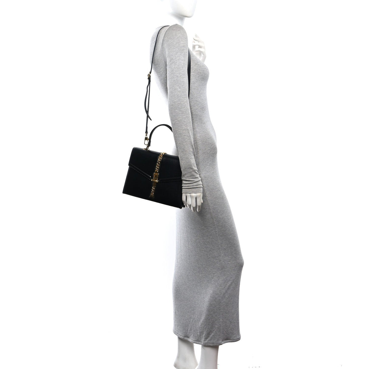 Azalea Calfskin Small Sylvie 1969 Top Handle Bag Black