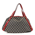Monogram Medium Abbey Shoulder Bag Navy Red