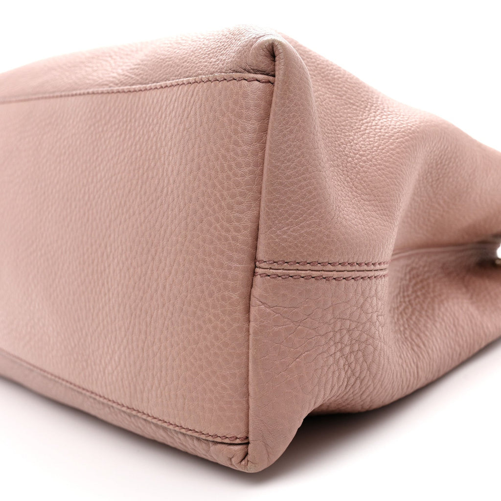 Pebbled Calfskin Medium Soho Chain Shoulder Bag Antique Rose