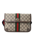 GG Supreme Monogram Web Small Ophidia Belt Bag Brown