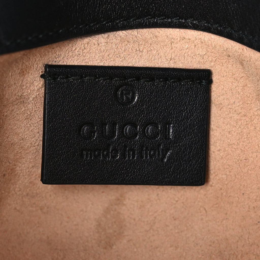 Calfskin Matelasse Super Mini GG Marmont Shoulder Bag Black