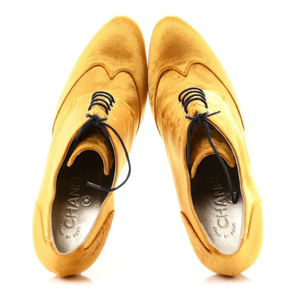 Velvet CC Lace Up Ankle Boots 39 Gold