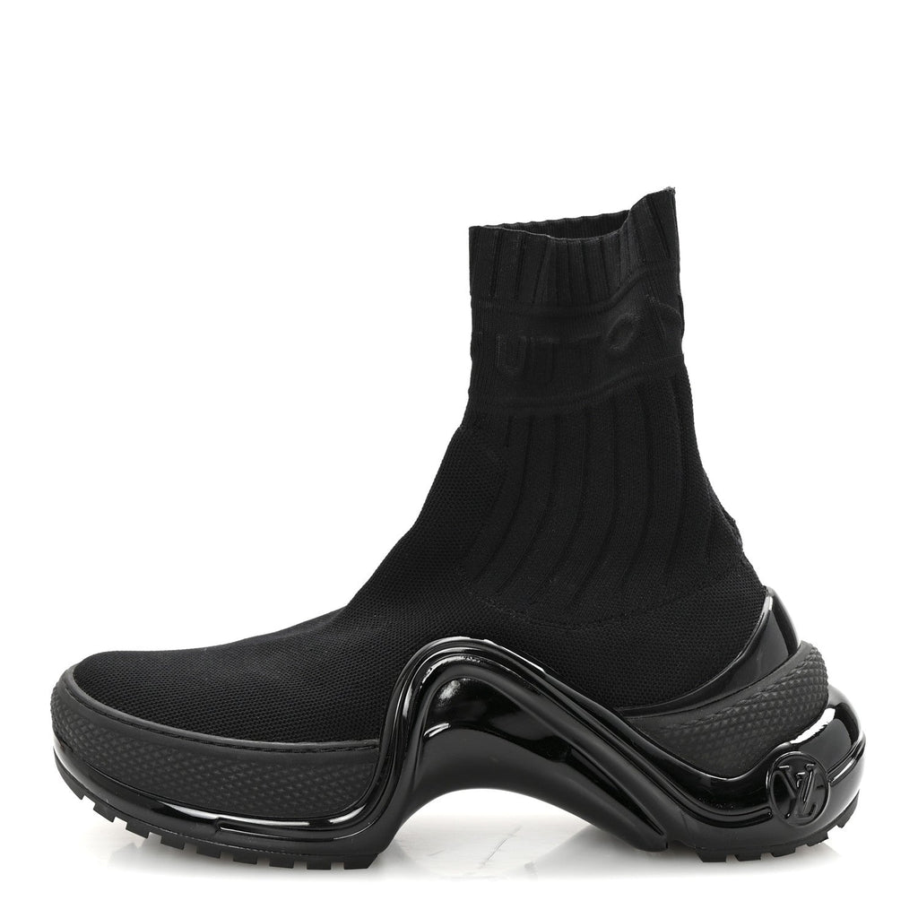Stretch Textile Patent LV Archlight Sneaker Boots 35 Black