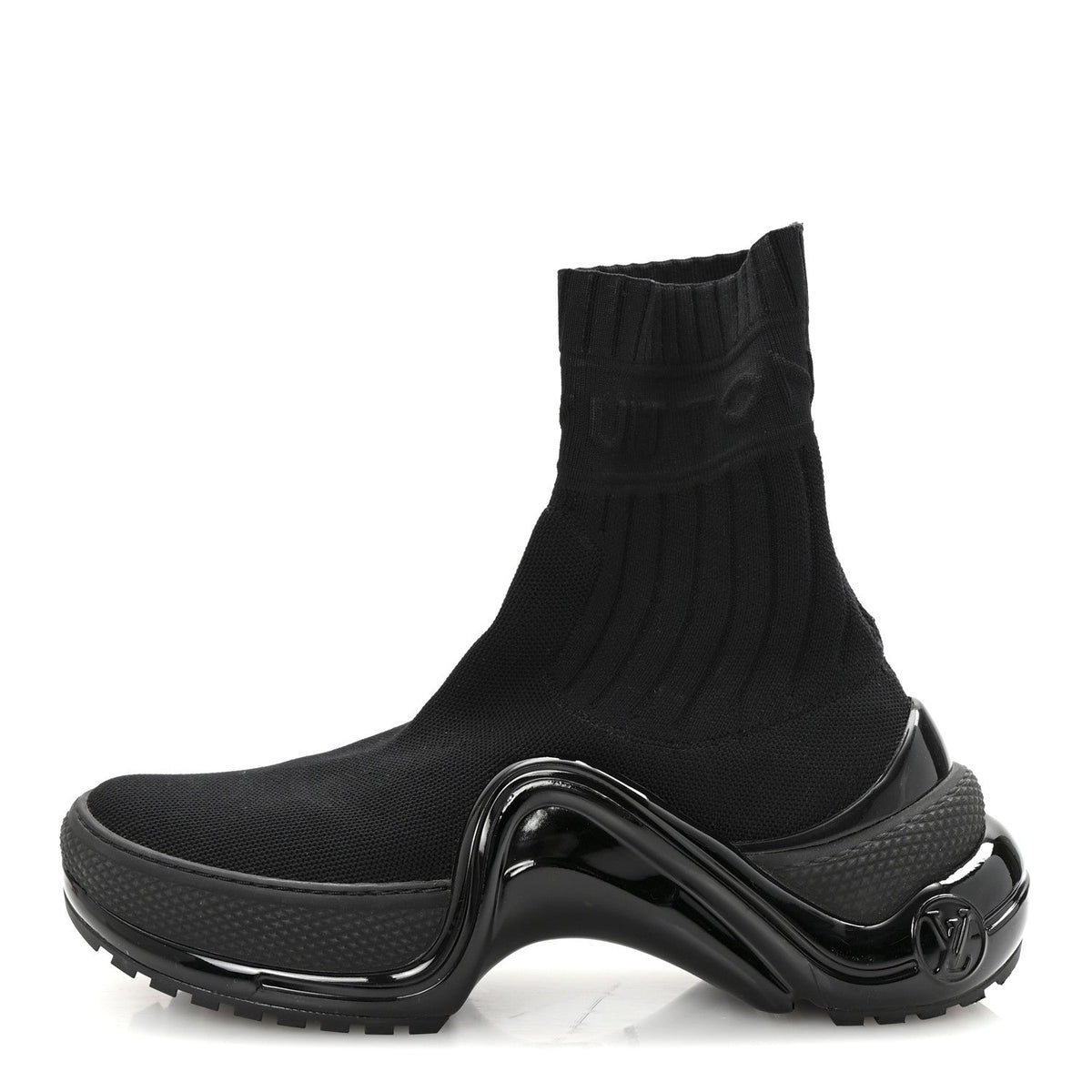 Stretch Textile Patent LV Archlight Sneaker Boots 35 Black
