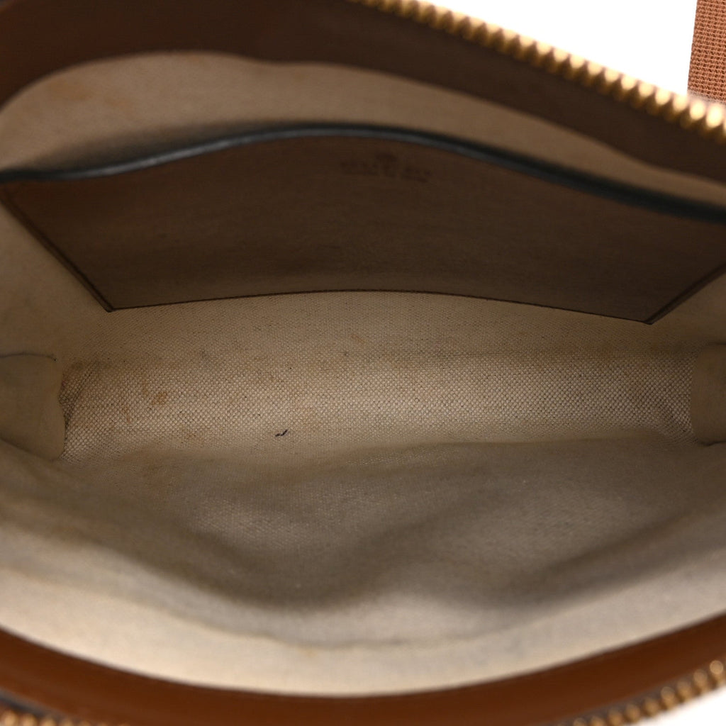 GG Supreme Monogram Azalea Calfskin Retro Interlocking G Flat Messenger Bag Beige Ebony Brown Sugar