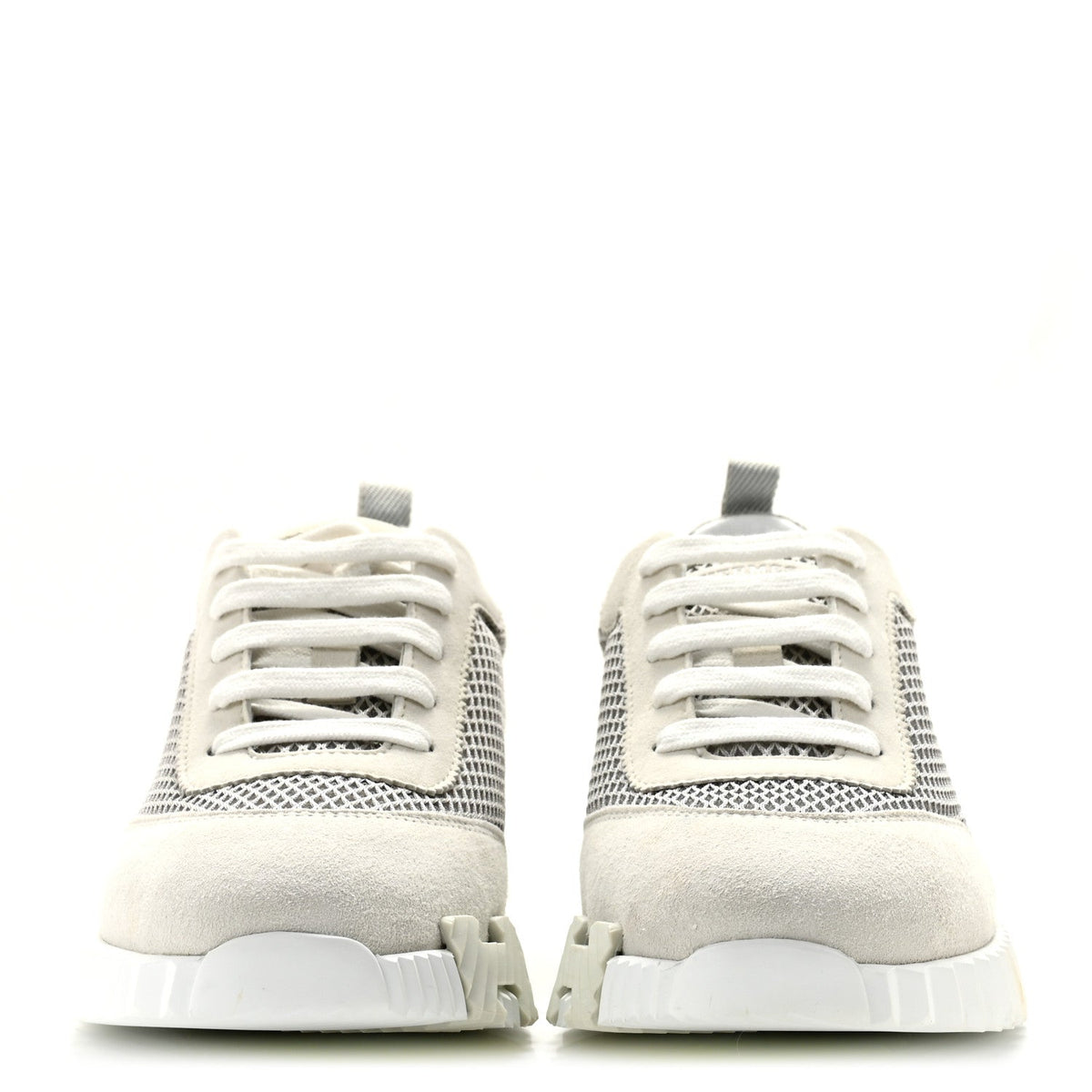 Air Mesh Suede Goatskin Bouncing Sneakers 39 Gris Lulea White